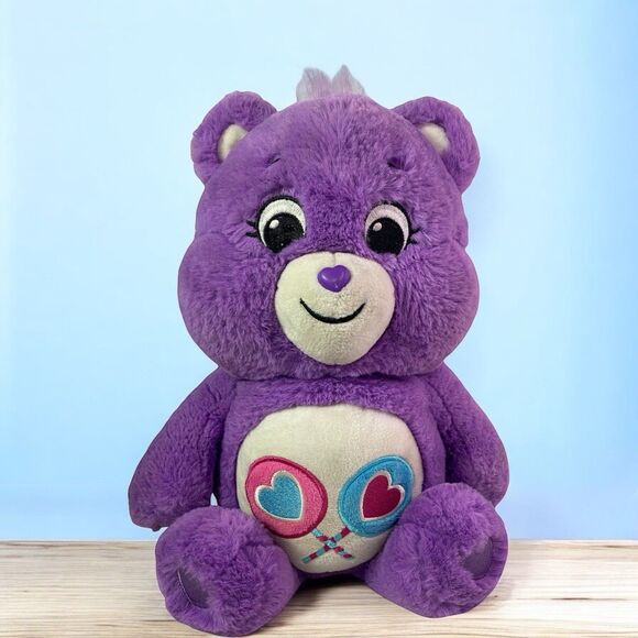 Care Bears Share Bear Purple 14” Plush Stuffed Animal Soft 2020 Basic Fun - Picture 1 of 11